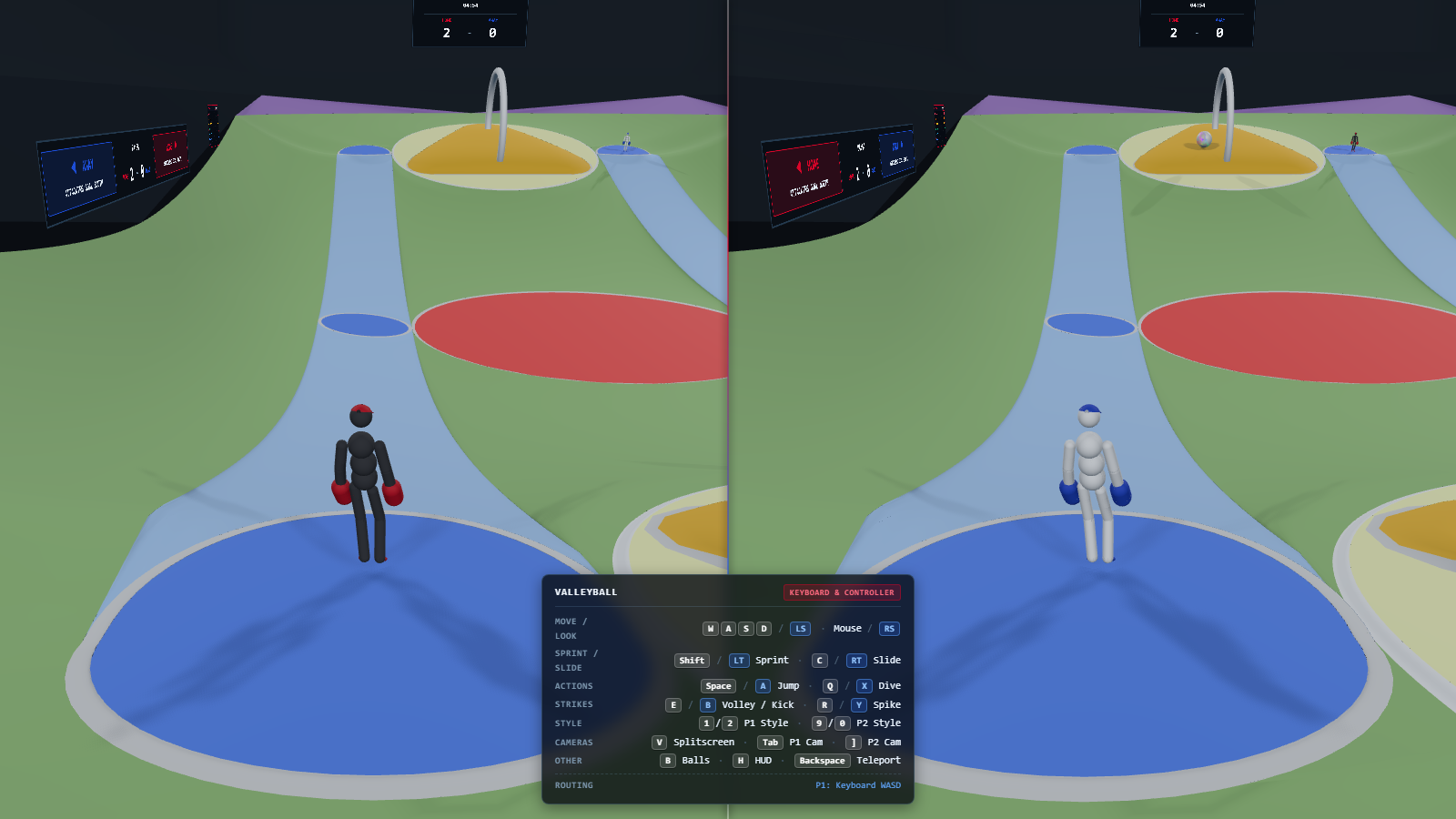 Valleyball Versus 1v1 splitscreen gameplay in action